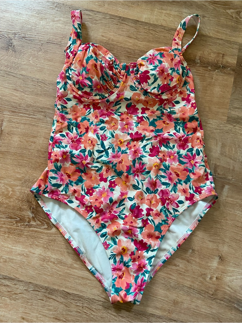 Floral One-Piece Swimsuit - Pink & Coral Bloom